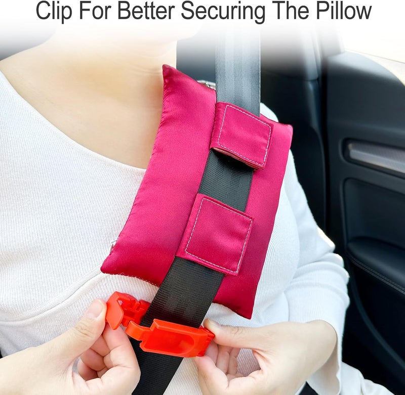 HapiPoppy Port Pillows Chemo Port Pillow for Seatbelt Pacemaker Chest Protector Chemo Patients Cancer Open-Heart Incision Recovery Post Surgery Support Cushion Gifts, Silky Satin Burgundy - Image 4